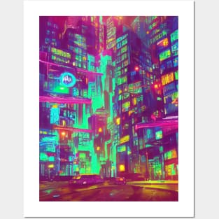 Japan Neon City Lights Posters and Art